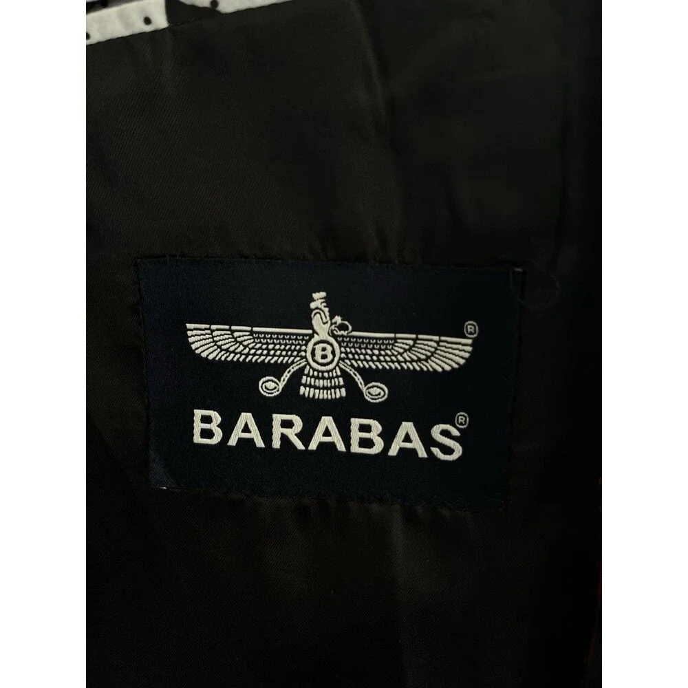New Barabas Men Blazer 46R Formal Dinner Jacket Gold Buttons Slim Fit Black